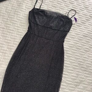 Windsor Black Sparkle Midi Dress